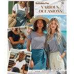 Ficerd 3 Pack Women's V Neck T Shirts, Summer Casual Short Sleeve Tops Loose Fit Rolled Sleeve Tees Trendy Shirts