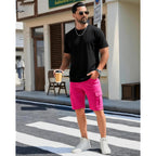 Absecai Mens Skinny Casual Stretch Denim Summer Cargo Shorts With Pockets