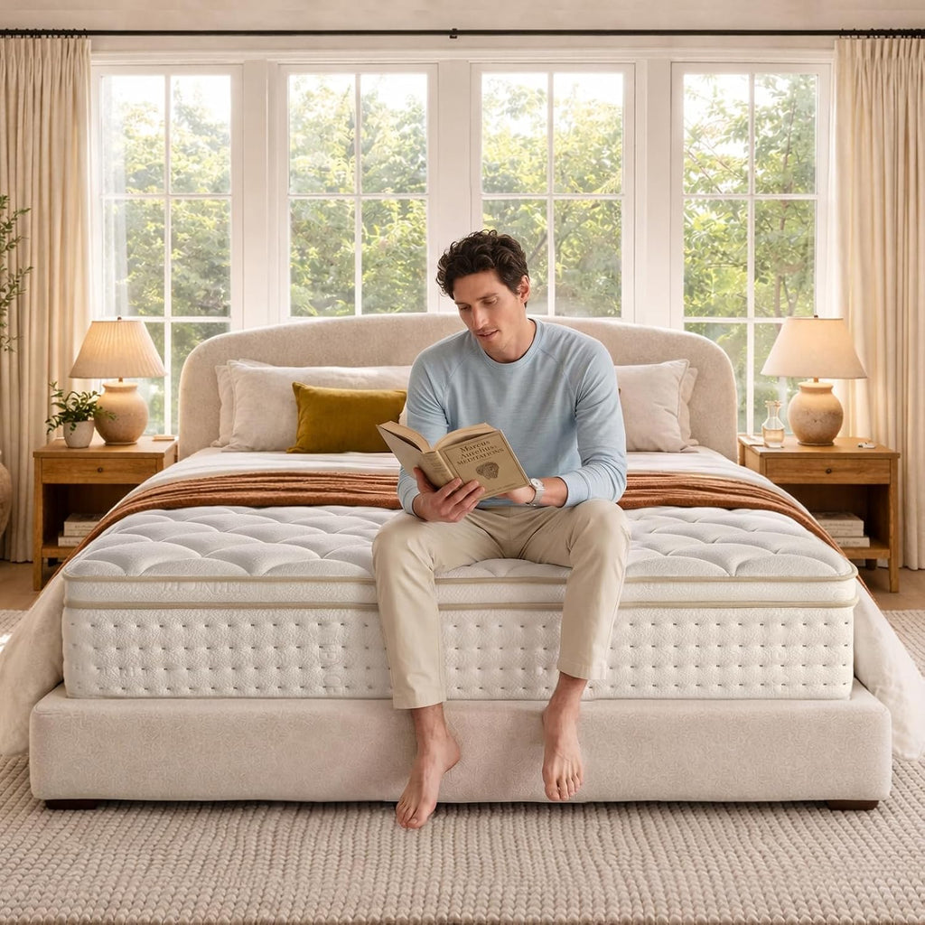 King Size Mattress, 12 Inch King Mattress Cooling Hybrid, Gel Memory Foam & Pocket Coils, Medium Firm, Motion Isolation, Pressure Relief, Certipur-Us (King, Medium Firm)
