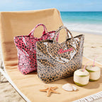 Personalized Beach Tote Bag with Name, Custom Embroidery Waterproof Striped Tote for Women, Large Capacity PVC Handbag for Summer Travel, Lightweight Beach Bag Gift for Mom Bridesmaid Birthday. | Waterproof fabric