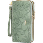 RNIEGA Wallet for Women Clutch Double Zip Around Credit Card Holder Leather Women's Wallet Large Capacity