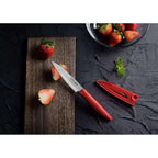 VITUER Paring knife, 4PCS Paring knives (4 Knives and 4 Knife cover), 4 Inch Peeling Fruit and Vegetable Knife, Ultra Sharp Kitchen Knives, German Steel, PP Plastic Handle