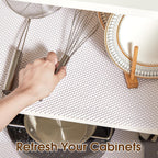 Shelf Liner For Kitchen Cabinet, Drawer Liners Non Slip Non Adhesive Thick Mat, Breathable Dresser Pantry Bathroom Protector, White, 12" X 120"
