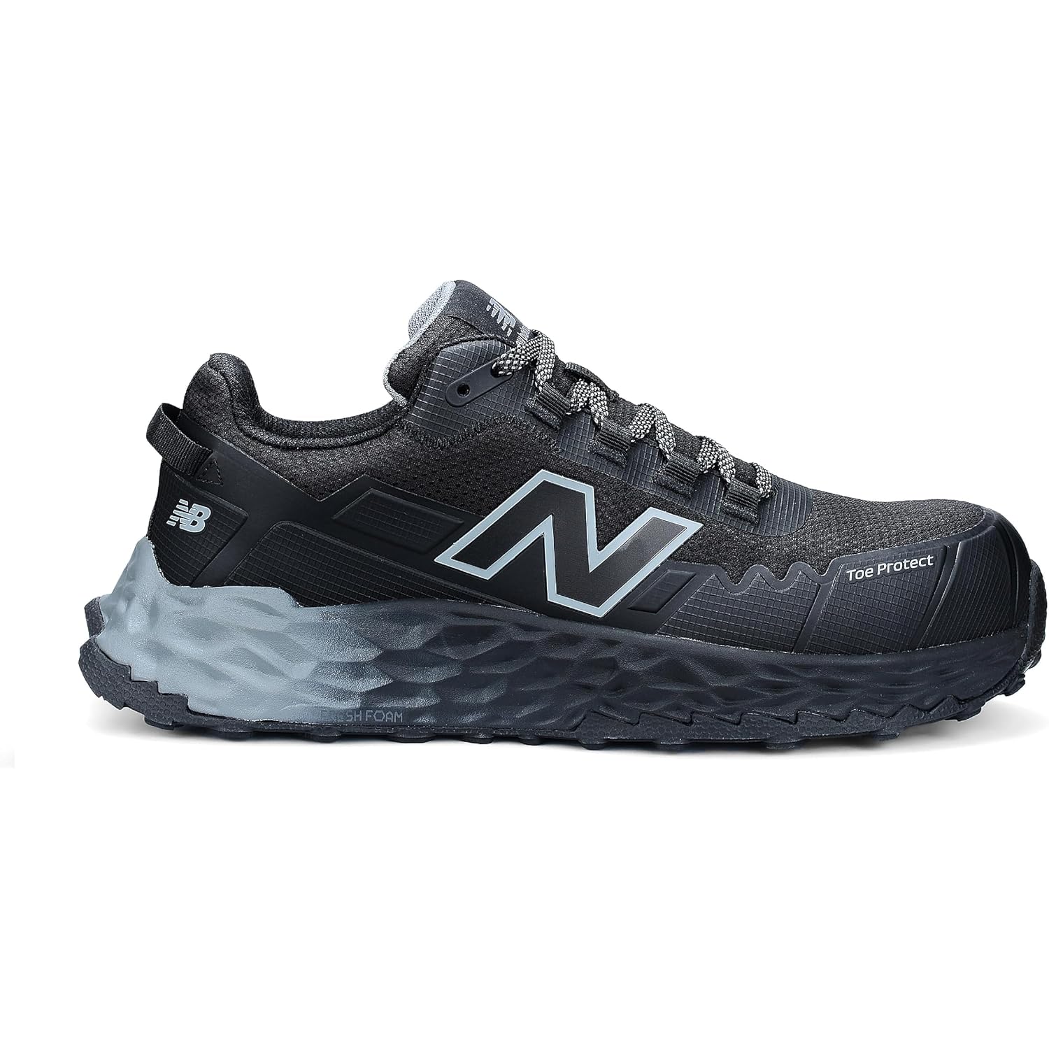 New Balance Fresh Foam Cremorne Composite Toe Safety Shoes For Men - Non Slip, Electrical Hazard - Black/Grey, Low Rise