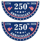 2Pcs Usa Anniversary 250Th Flag, 1.5X3 Ft Anniversary Fan Flags, Yard Signs Hanging Decor For Outdoor, Front Door, Porch, Welcome Backdrop With Brass Grommets (Style 1)