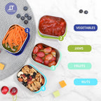 4Pack 8Oz Small (1 Cup) Stainless Steel Snack Containers For Kids | Reusable Easy Open Toddler Snack Containers With Silicone Lids | Stackable Toddler Lunch Box For Daycare, School And Travel
