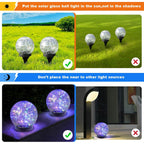 Solar Globe Lights Outdoor Waterproof-Solar Balls-Solar Garden Lights Orbs | Solar Globe Lights For Outside 6 Pack Cracked Glass Ball For Lawn Patio Yard Backyard Decorations