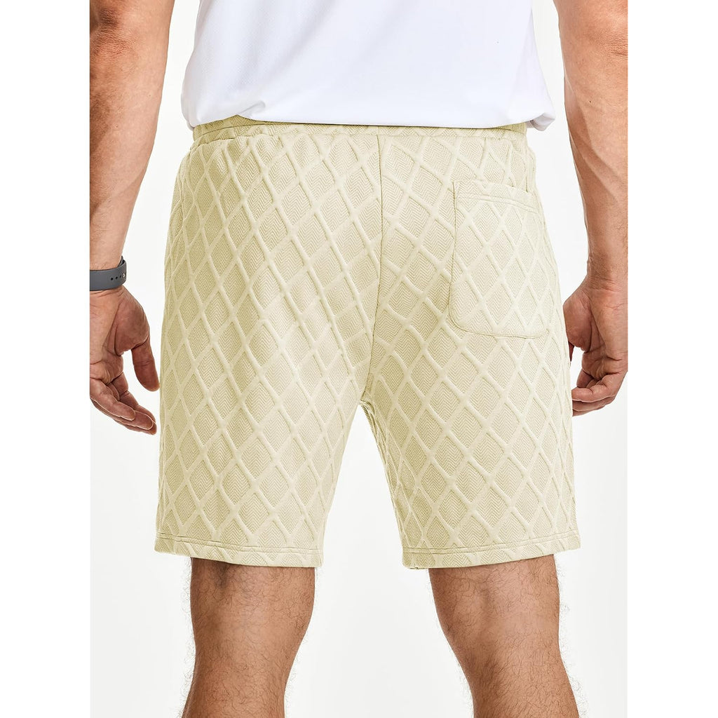 Jmierr Mens Sweat Shorts Drawstring Summer Beach Stretch Texture 7 Inch Running Shorts With Pocket