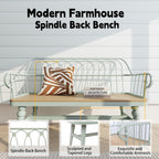 Dibraty Entryway Bench,Spindle Back Wooden Dinning Bench, Farmhouse Foyer Bench For Entryway, Living Room, Dinning Room, Mudroom