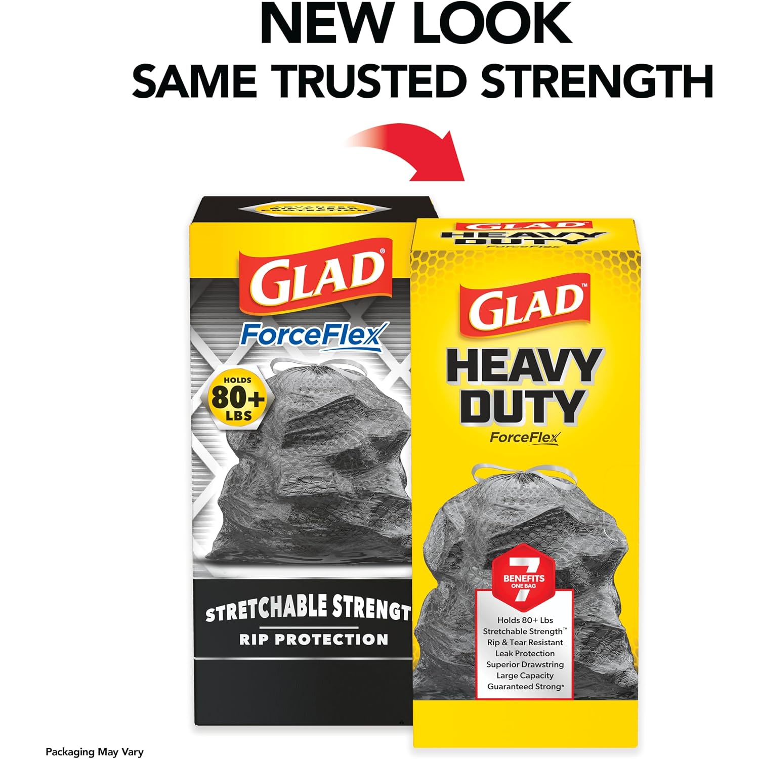 Glad Forceflex Heavy Duty Trash Bags, Rip And Tear Resistant, Unscented Black X-Large Garbage Bags, Odor Control, 30 Gallon Trash Bags, 25 Count