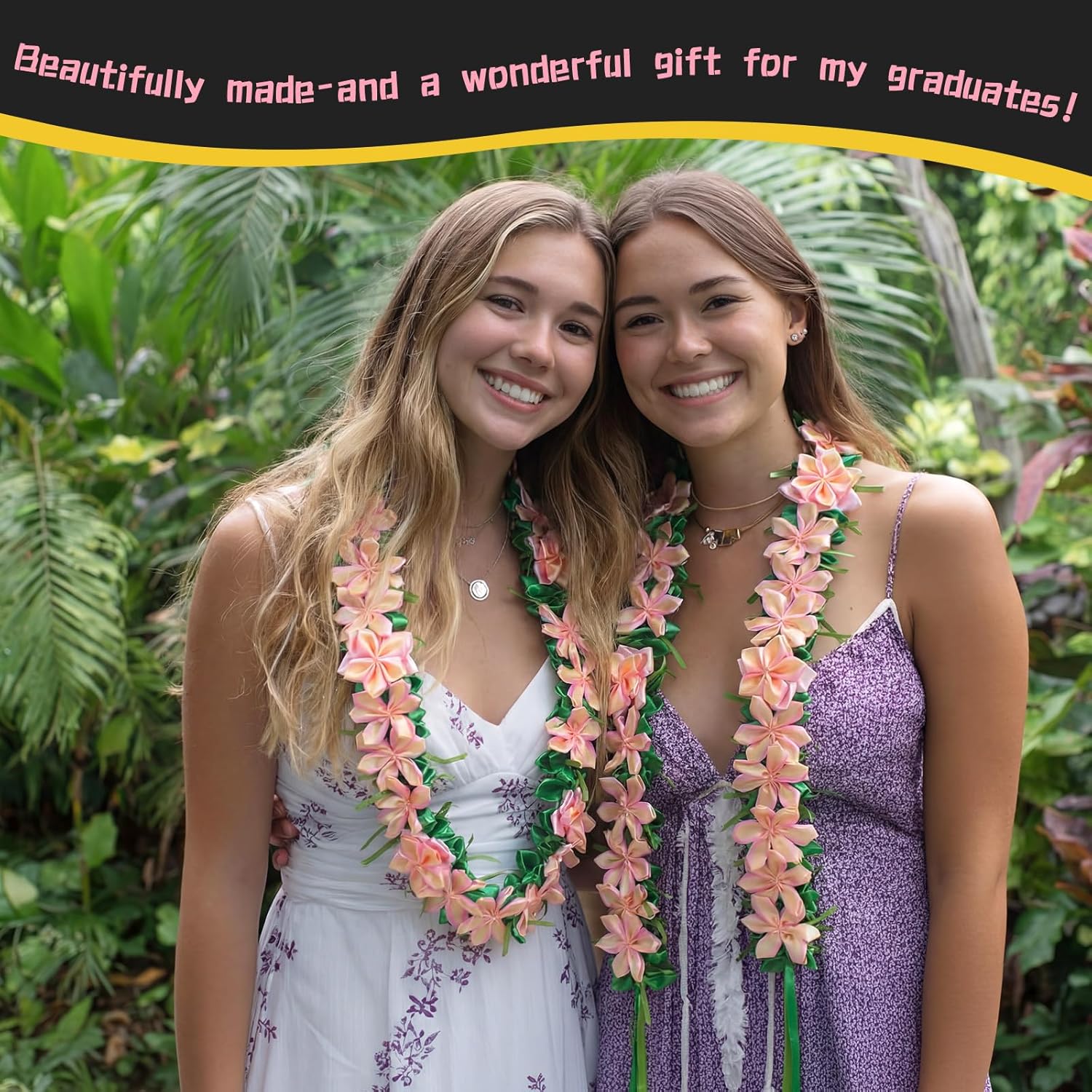 Knitgrip 47 Inch Class of 2026 Graduation Lei Hawaiian Nut Lei 2026 Kukui Nuts Necklace for Women Men Graduation Ceremony