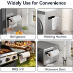 Heavy-Duty Magnetic Paper Towel Holder Fits Jumbo Rolls, Black, Suitable For Kitchens, Rvs, Washing Machines, Bbq Carts