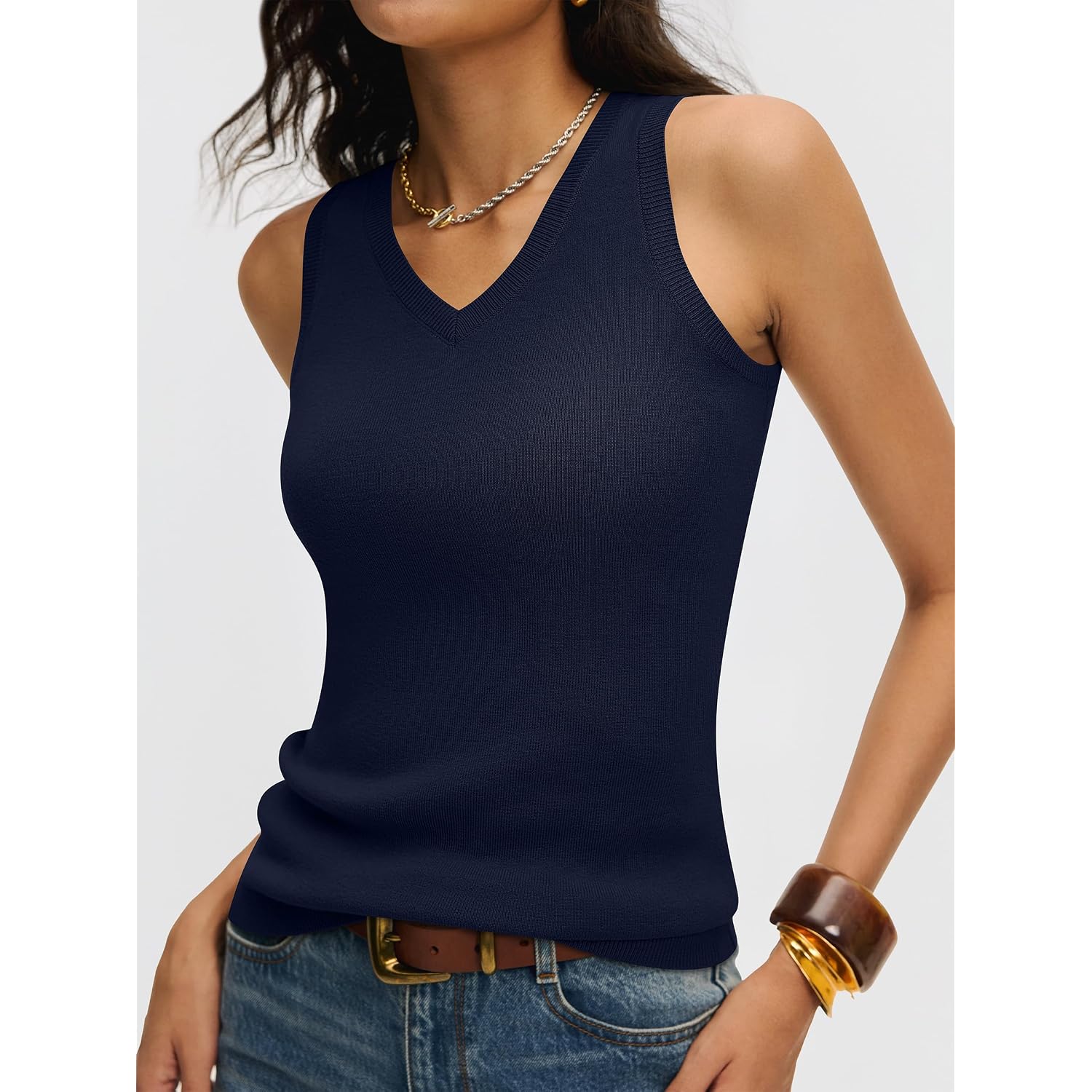 ANRABESS Womens Wool Blend Tank Tops V Neck Sleeveless Sweater Business Casual Work Knit Shirts Slim Fit 2026 Summer Outfits