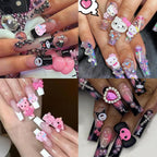 70Pcs Kawaii Nail Charms, 3D Cute Cartoon Nail Art Decorations, Resin Flatback Charms for Acrylic Nails DIY Crafts, 7 Styles with Storage Box