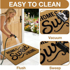 Olanly Front Door Mat, Low Profile Doormat, Stain And Fade Resistant, Easy To Clean, For Indoor And Outdoor Entrances, Patio Porch Or Entryway, Brown (30X17 Inch, Home Sweet Home)