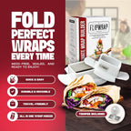 The Flipwrap Tortilla Wrap Maker Kit | Ultimate Wrap Builder For 7" And 10" Tortillas | Tortilla Maker For Burritos And Quesadillas | Perfect For Kid'S Lunches | Tamper Cutter And Storage Box Included