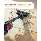 Eleckeys 650W Cordless Vacuum Cleaner For Home, Pet Hair & Hardwood Floors, 55Kpa Lightweight Vacuum Cleaners With 65 Mins Runtime, Self-Standing, Foldable Tube, Charging Dock & Anti-Tangle Brush
