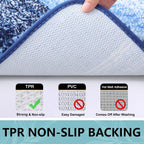Arotive Microfiber Bathroom Rugs, Shaggy Soft and Absorbent Bath Rug, Non-Slip, Thick Plush Machine Washable Dry Bath Mats for Bathroom, Tub and Shower, 24x16, Blue, Rectangular