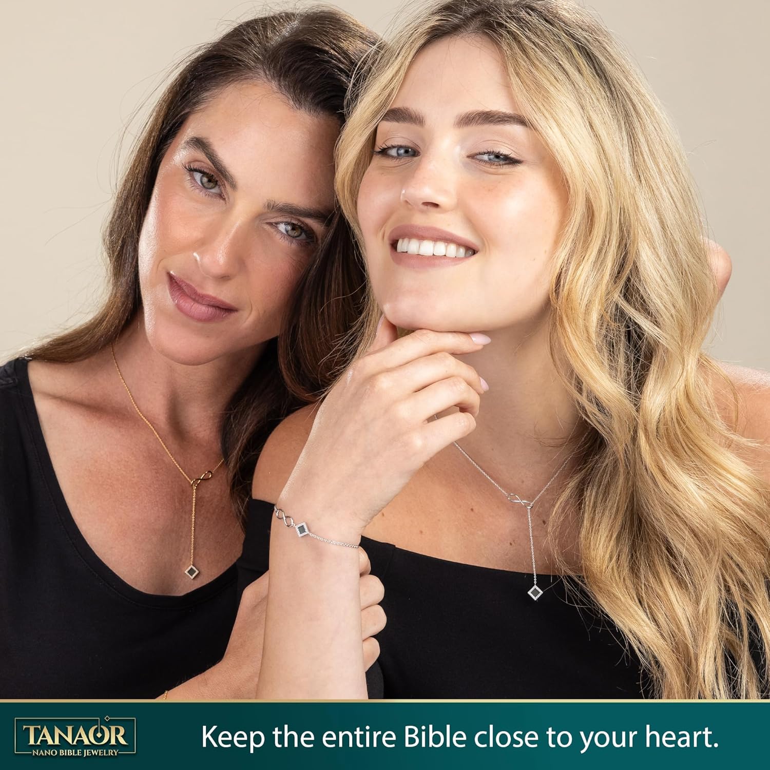 TANAOR Nano Bible Infinity Religious Lariat Necklace,16+2 in Adjustable – Mother’s Day Religious Jewelry for Mom, Religious Gifts for Mother Bible Necklace
