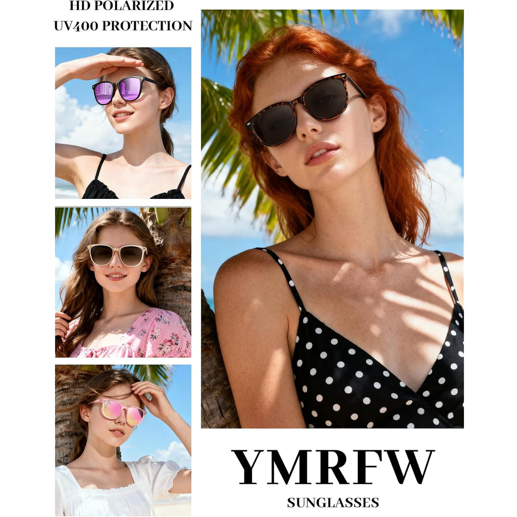 Retro Polarized Sunglasses For Women Men Big Frame Vintage Style Trendy Shade Uv400 Protection Lens Sun Glasses