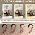 Rolove Vanity Mirror With Lights, 32" X 22" Large Lighted Vanity Mirror With Dimmable 3 Modes, Led Makeup Mirror, Touch Screen Control, Usb Charging Port, Tabletop Or Wall-Mounted
