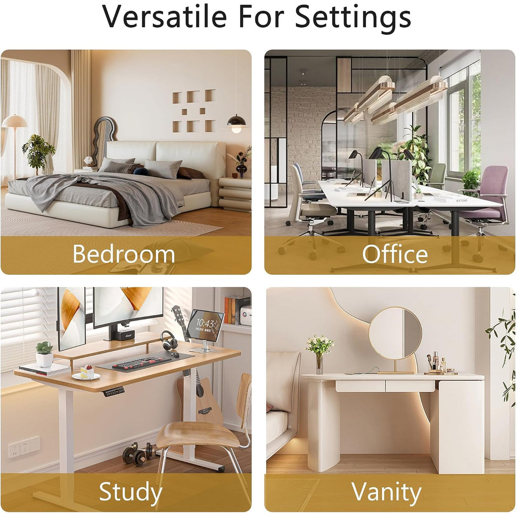 Vecelo Modern Pu Swivel Home Office Desk Chair With Back & Rolling Wheels, Adjustable Seat Height For Girls Women Bed Room Vanity Makeup/Task/Computer Work, White