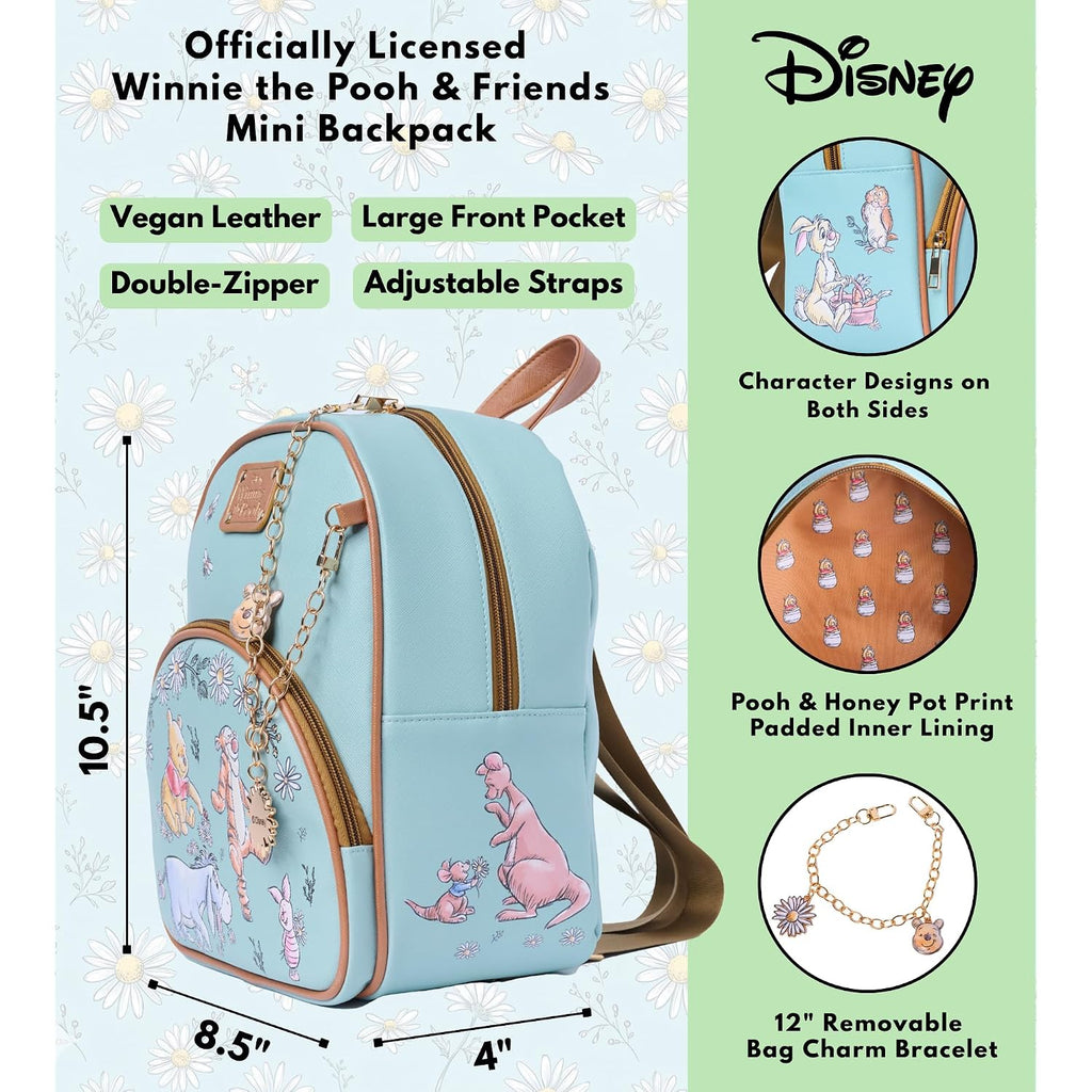 Disney Winnie The Pooh Eeyore Mini Backpack Handbag Shoulder Bag Green