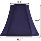 Go&So Square Lamp Shade For Table Lamps,6.5"X13.2"X10.6" Blue Lamphade Bell | 0.41" Spider,Blue,Natural Faux Silk,Medium Deco Lamp Shade Replacement For Small Floor Lamps Living Room,Fold Easy Assembly