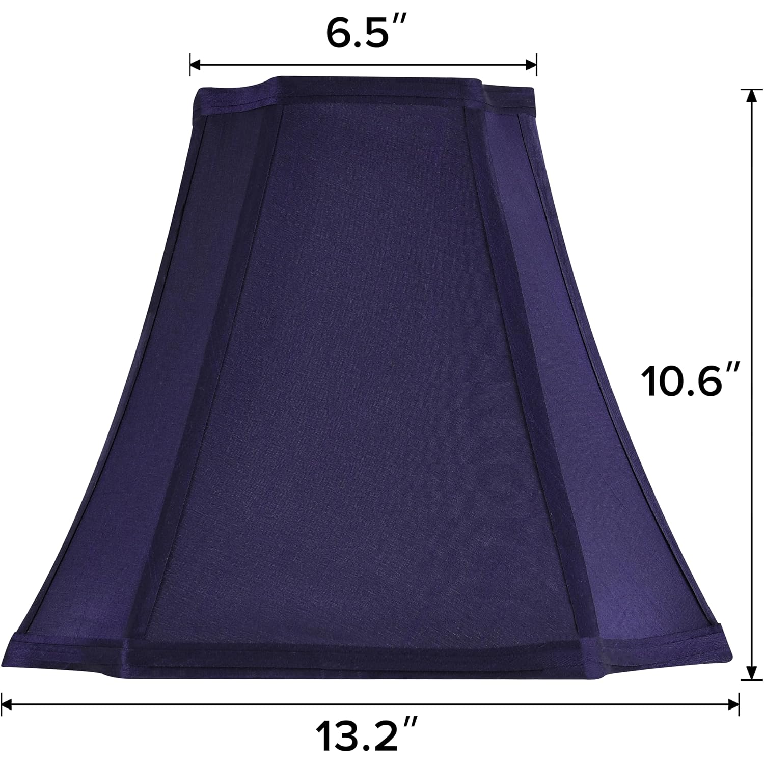 Go&So Square Lamp Shade For Table Lamps,6.5"X13.2"X10.6" Blue Lamphade Bell | 0.41" Spider,Blue,Natural Faux Silk,Medium Deco Lamp Shade Replacement For Small Floor Lamps Living Room,Fold Easy Assembly