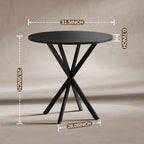 Unovivy 31.5" Black Small Round Dining Table For 2-4, Space Saving Circle Kitchen Dinner Table, Mid Century Modern Dining Room Desk For Kitchen, Apartment