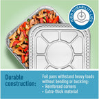 Diplastible Disposable Aluminum Pans With Lids, 9x13 (10pc) And 8x8 Square (10pc) Combo Set, Disposable Baking and Cake Pan (Pack of 20)