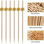 200 Pcs Cocktail Picks, 4.7 Inch Toothpicks for Appetizers, Bamboo Cocktail Sticks Skewers for Drinks, Desserts, Charcuterie, Wedding Party Fancy Toothpicks, Gold Pearl Mini Food Picks Decorative