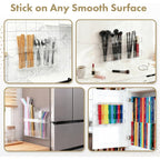 Acrylic Straw Holder For Cabinet Door - Child-Safe Organizer & Dispenser With Smooth Rounded Edges For Kitchen Accessories Storage, Adhesive Circles Included (Clear Transparent)
