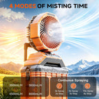 15L Bucket Portable Misting Fan, 30000Mah Rechargeable Battery Powered Oscillating Cooling Fan, 4 Strong Winds, Brushless Motor Outdoor Fans For Fishing, Travel, Garden, Golf, Tent