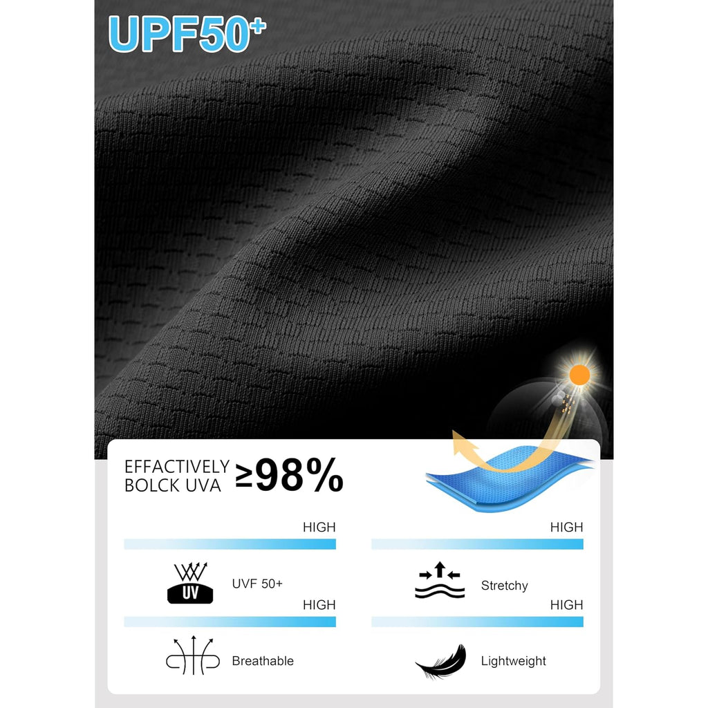 Men'S Upf 50+ Light Jacket Full Zip Sun Protection Hoodie Long Sleeve Sun Shirts For Men Hiking Fishing Zip Pockets