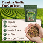 Organic Non-Gmo Sprouting Seeds, Fresh Salad Blend - Usa Grown Microgreens Mix With Alfalfa, Broccoli, Radish, Mung Bean & Lentil - 8 Oz Bag Makes 8 Quarts / 32 Servings (Salad Blend)