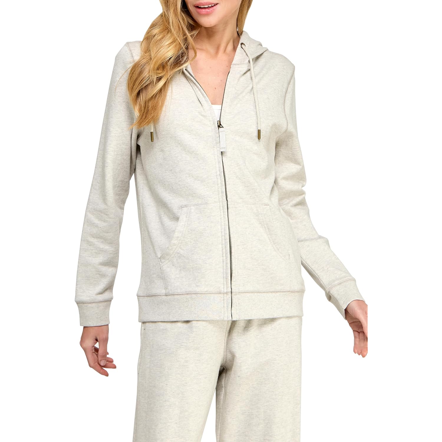 Green Voyage Women'S Gots Certified 100% Organic Cotton Heavyweight Sweatshirts Zip Up Hoodies Jacket With Pocket