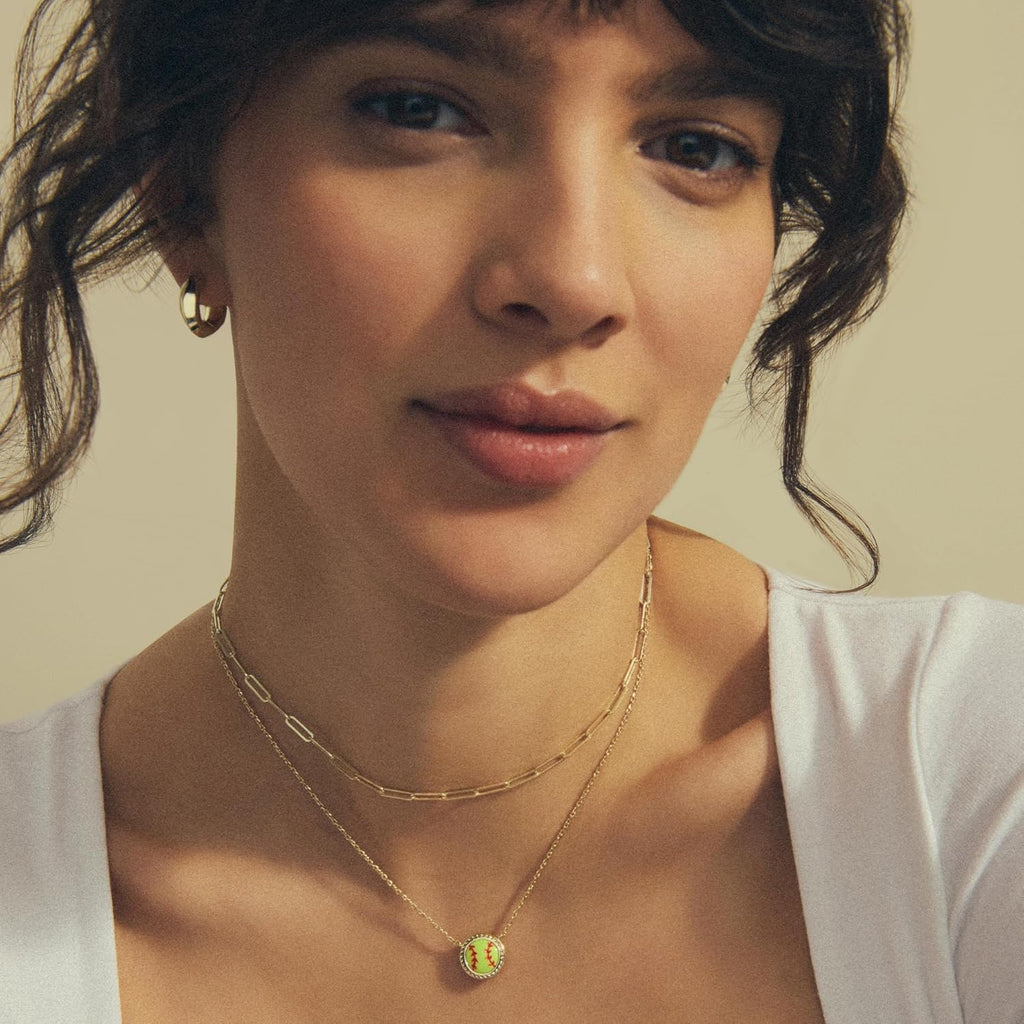 Kendra Scott Softball Pendant Necklace - Chartreuse Magnesite for Women
