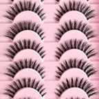Lashes False Eyelashes Cat Eye Fake Lash Strips Natural Wispy Eyelash Pack Short Mink Cateye Strip Lashes Natural Look Clear Band Demi Wispies Pestañas Postizas For Daily Makeup And Beginners