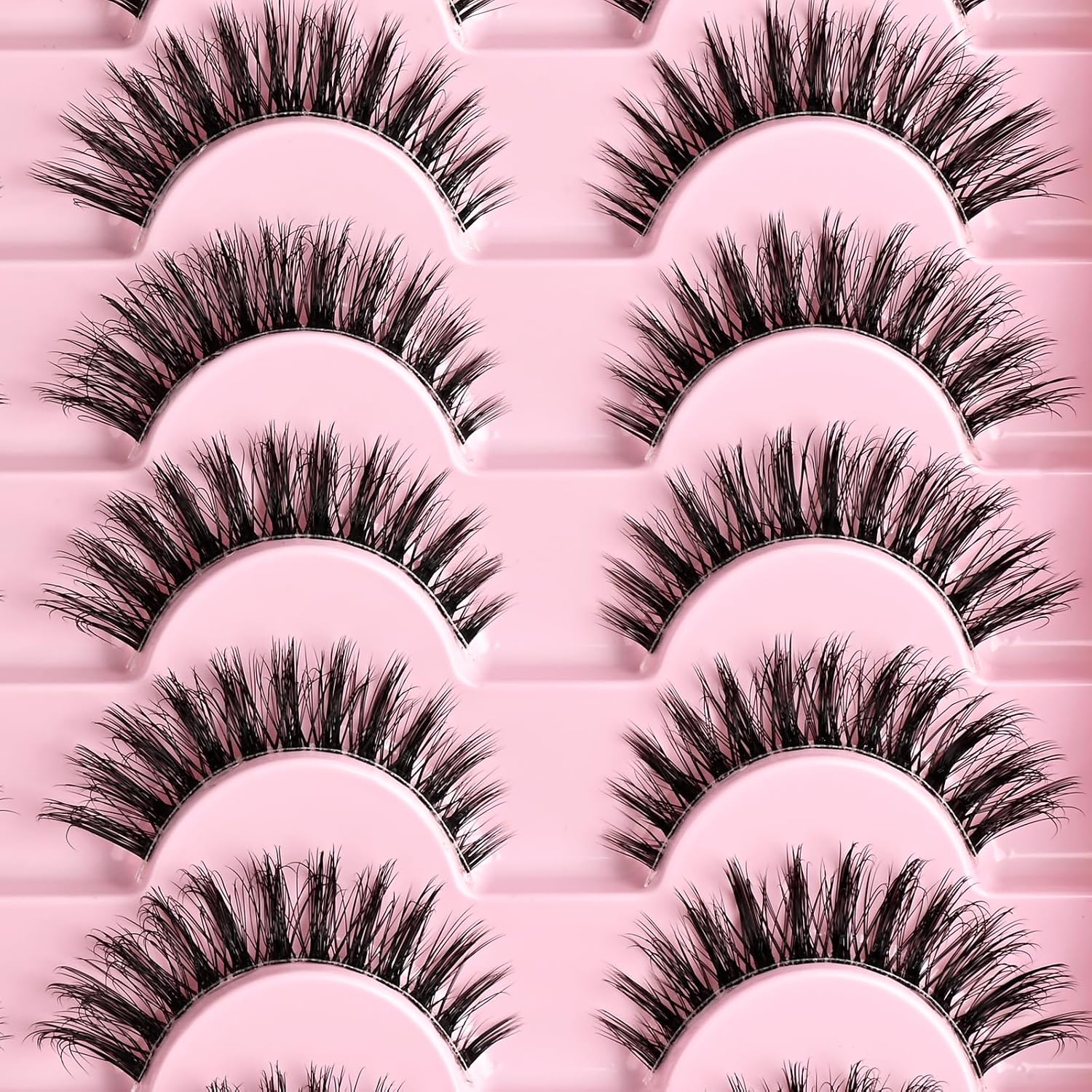 Lashes False Eyelashes Cat Eye Fake Lash Strips Natural Wispy Eyelash Pack Short Mink Cateye Strip Lashes Natural Look Clear Band Demi Wispies Pestañas Postizas For Daily Makeup And Beginners