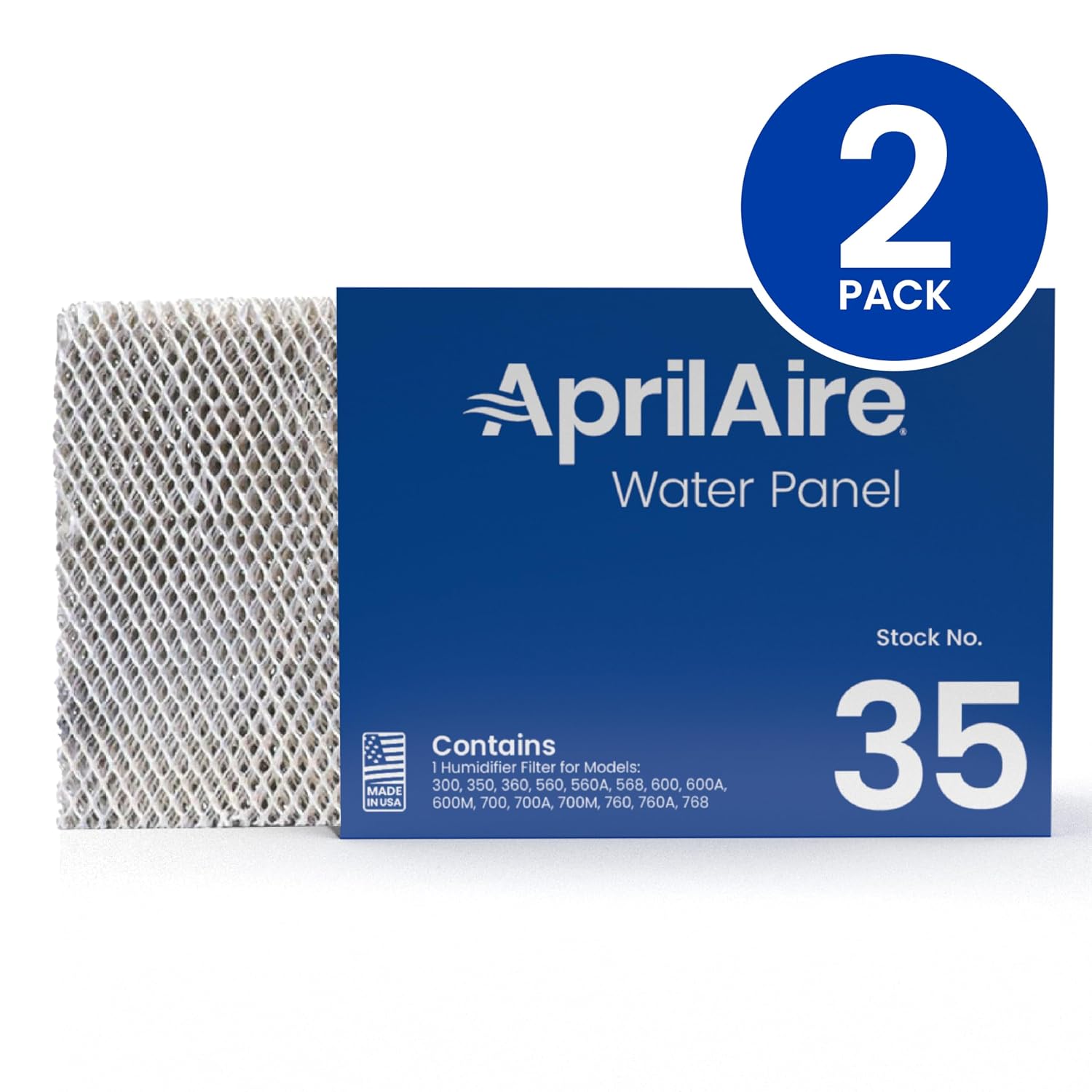 Aprilaire 35 Water Panel Humidifier Filter Replacement For Aprilaire Whole-House Humidifier Models 300, 350, 360, 560, 560A, 568, 600, 600A, 600M, 700, 700A, 700M, 760, 760A, 768 (Pack Of 2)