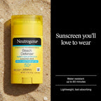 Neutrogena Beach Defense Sunscreen Stick Spf 50 Broad Spectrum Uva Uvb Protection Lightweight Water Resistant Up To 80 Minutes No-Mess Beach-Strength Sun Protection For Whole Family, 1.5 Oz
