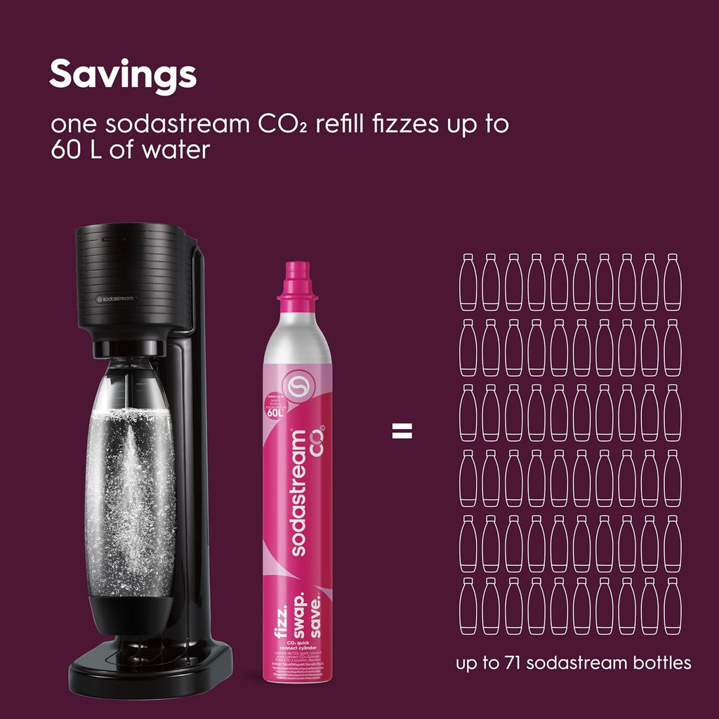 Sodastream Gaia Sparkling Water Maker Bundle, Black