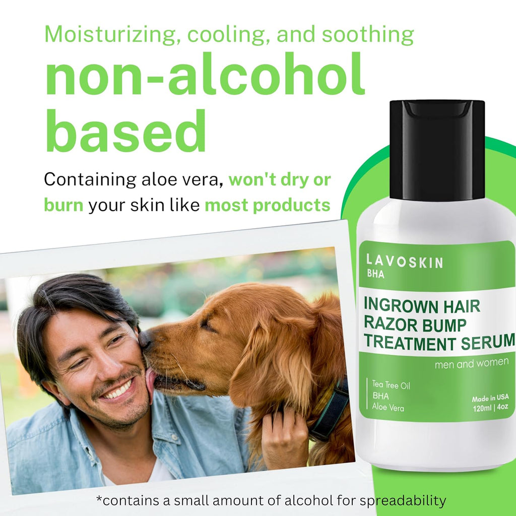 Best Ingrown Hair Treatment - Razor Bump & Bikini Line Salicylic Acid Gel - Tea Tree After Shave Bump Remover for Women - lavoSkin