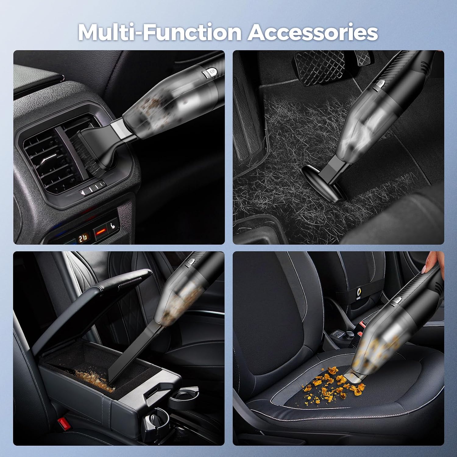 Handheld Vacuum Cordless - Car Vacuum Cleaner With 11000Pa Powerful Suction,1.2Lbs Lightweight, Type-C Charge, Multiple Accessories, Portable Hand Vacuum For Home, Pet And Car
