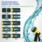 J&B Xpandahose 75Ft Expandable Garden Hose, Lightweight, Brass Connectors | Ultra Strong 3750D Fabric, 4-Layer Latex Core, Expands 3X, Kink & Leak-Resistant, 10-Pattern Nozzle, Storage Bag