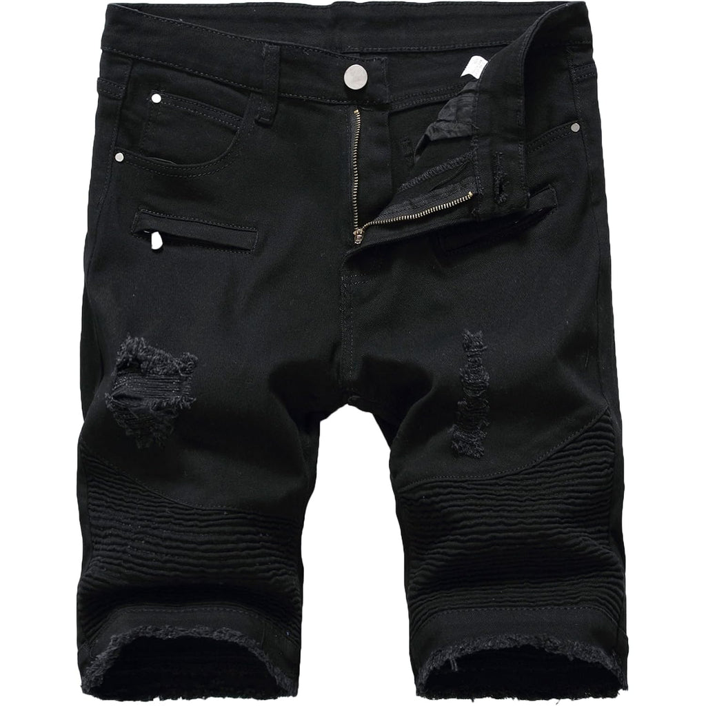 Enrica Men'S Ripped Distressed Slim Fit Holes Denim Shorts