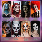 Ybuete Blue Black White Oil Based Face Paint Kit With Painting Brushes, Professional Full Coverage Greasepaint For Adults Halloween Cosplay Sfx Avatar Mermaid Makeup Stage Theater