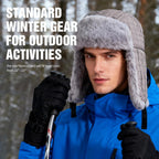 Winter Hat for Men Women Trapper Hat with Ear Flaps, Windproof Russian Trooper Hat for Cold Weather Hunting Skiing