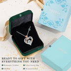 MOOSEA Mothers Day Gifts - 1-3 ct Moissanite Necklace for Women, 925 Sterling Silver Rose Heart Lab Created Moissanite Necklace, Anniversary Birthday Gifts for Women Mom Wife Girlfriend Grandma